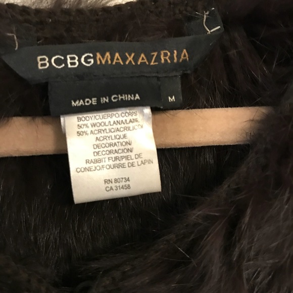 BCBGMAXAZRIA rabbit hair crochet vest size medium - Picture 4 of 5